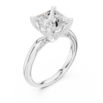Gold Ring DDLR-175, Princess center stone, White Gold, view 2