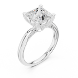 Gold Ring DDLR-175, Princess center stone, White Gold, view 2