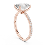Gold Jewelry L36-16, Radiant center stone, Rose Gold, view 1