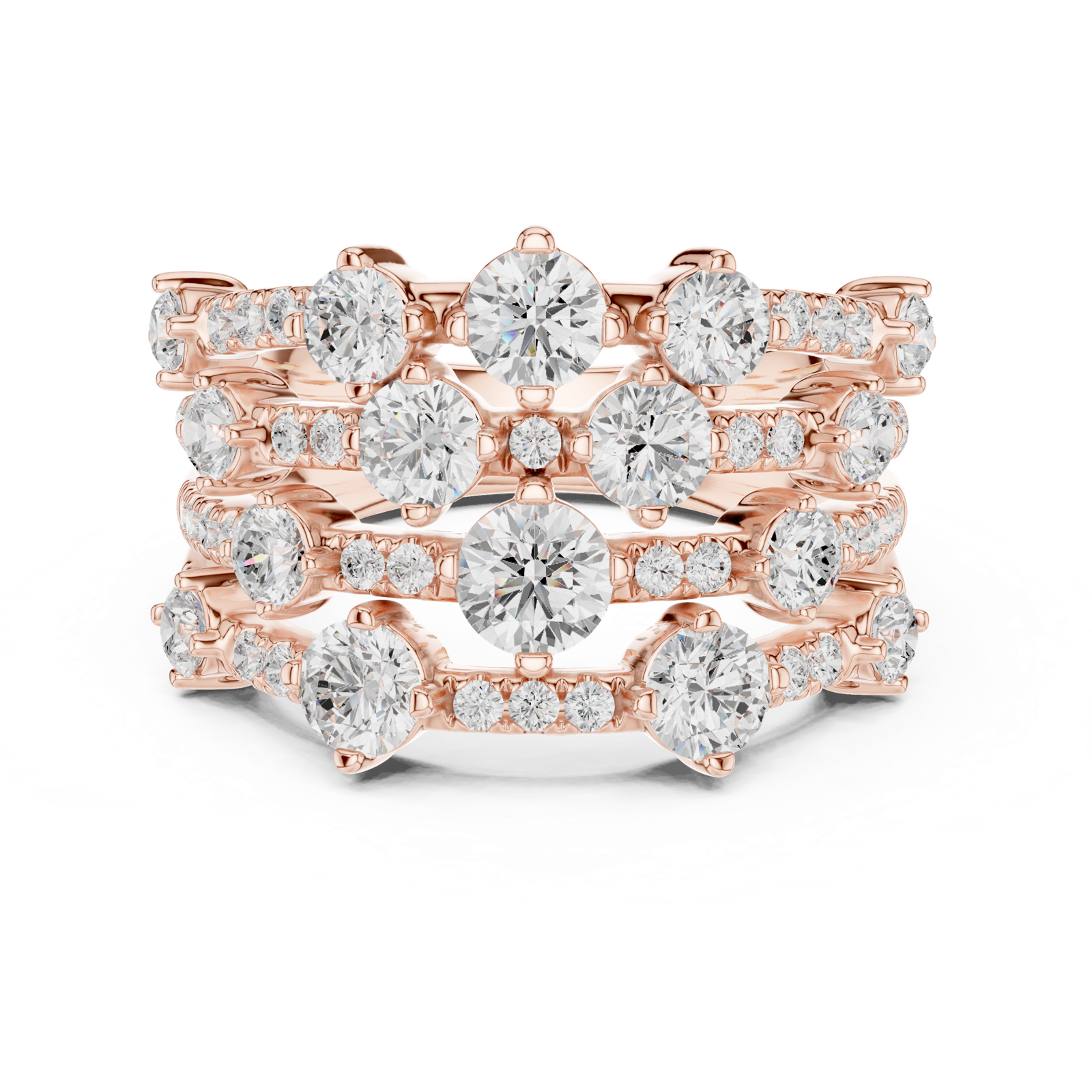 Gold Ring DDLR-866, Rose Gold, view 4
