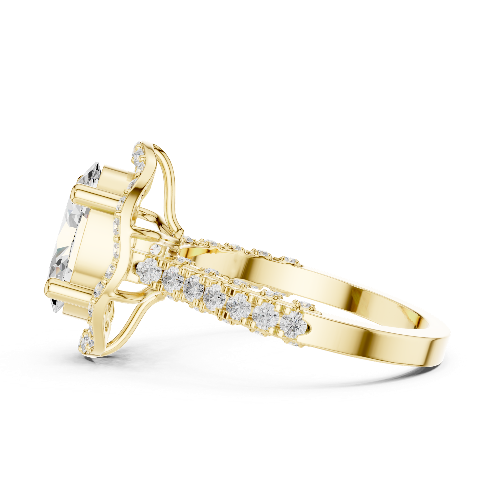 Gold Ring DDLR-410, Yellow Gold, view 3