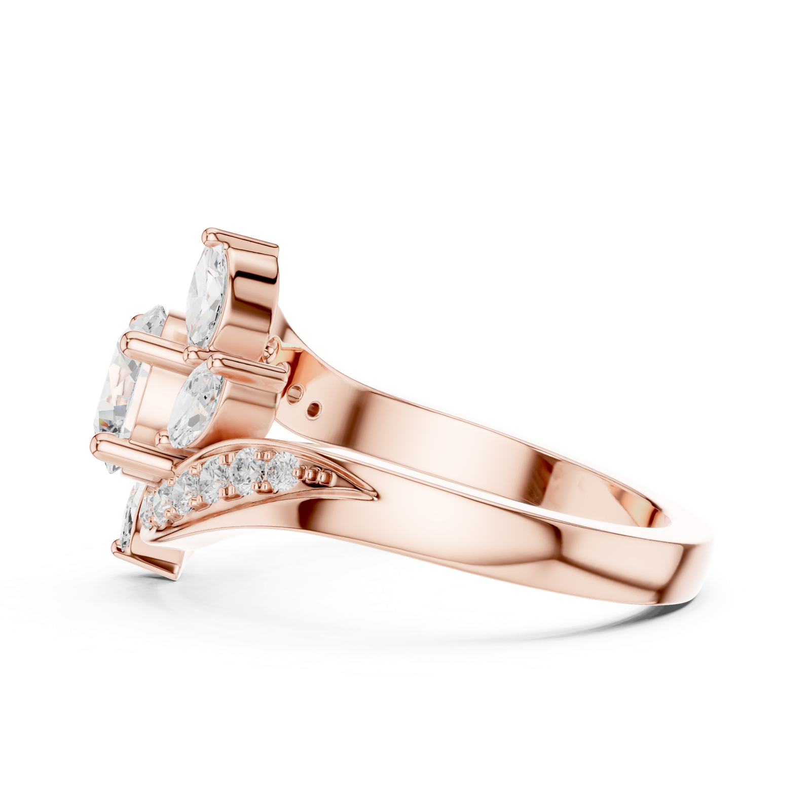 Gold Ring DDLR-436, Rose Gold, view 3