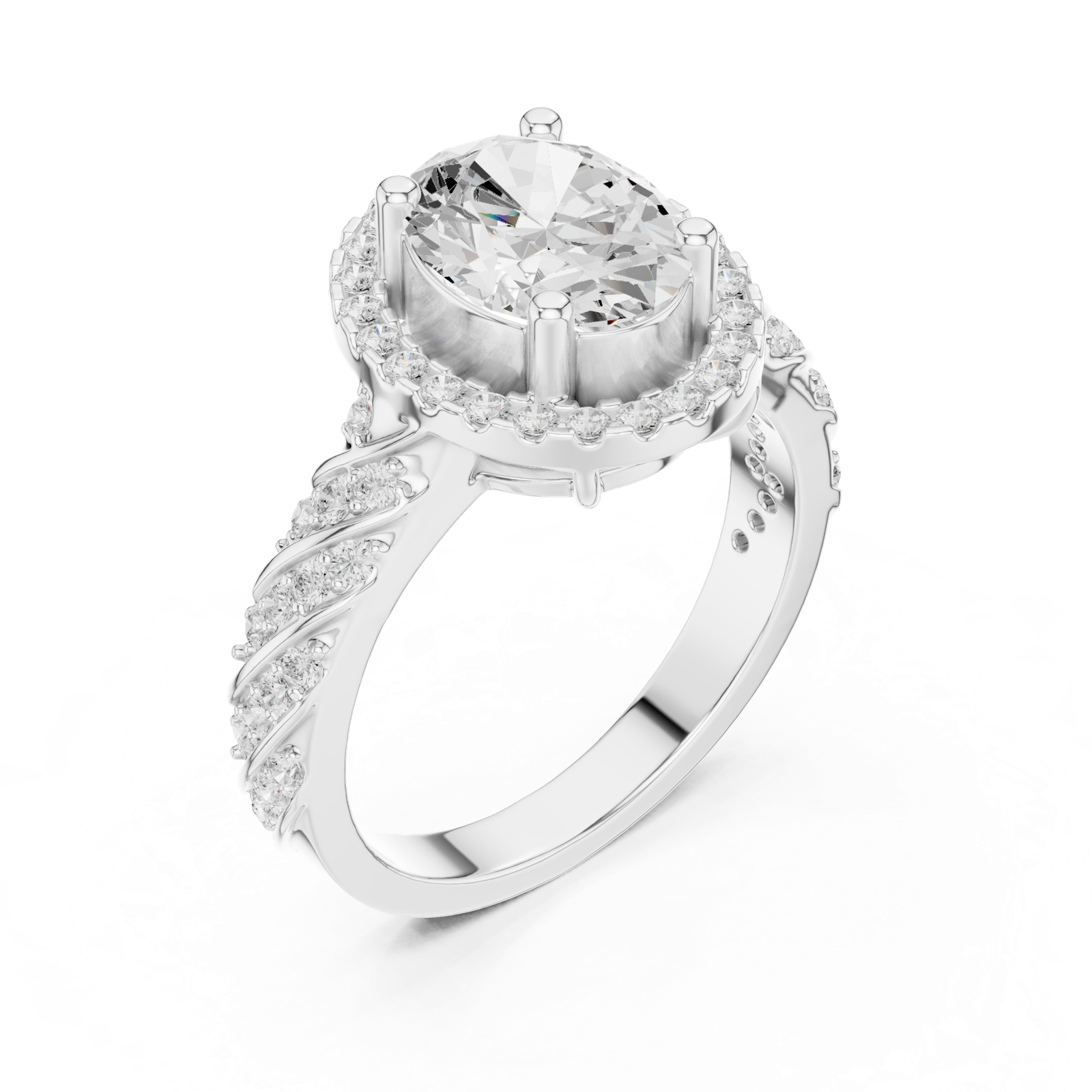 Gold Ring DDLR-414, White Gold, view 2