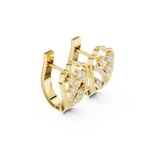 14K Solid Gold Lab Diamond Cluster Earrings, Yellow Gold, view 1