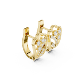 14K Solid Gold Lab Diamond Cluster Earrings, Yellow Gold, view 1