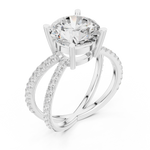 Gold Jewelry L36-25, Round center stone, White Gold, view 2