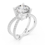 Gold Jewelry L36-25, Round center stone, White Gold, view 2