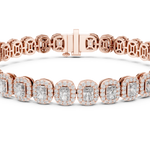 14K Solid Gold Lab Diamond Bracelet, Rose Gold, view 4