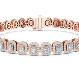 14K Solid Gold Lab Diamond Bracelet, Rose Gold, view 4