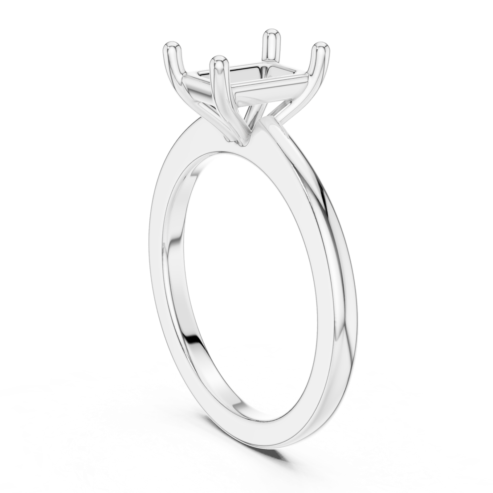 Gold Ring DDLR-032, Emerald center stone, White Gold, view 1