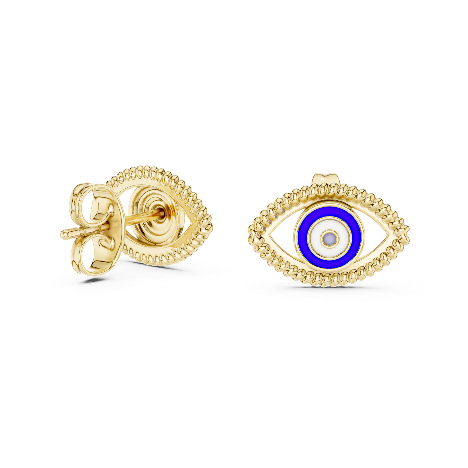 Gold Earrings 12-10003@E, Yellow Gold, view 1