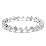 14K Solid Gold Lab Diamond Bracelet, White Gold, view 1