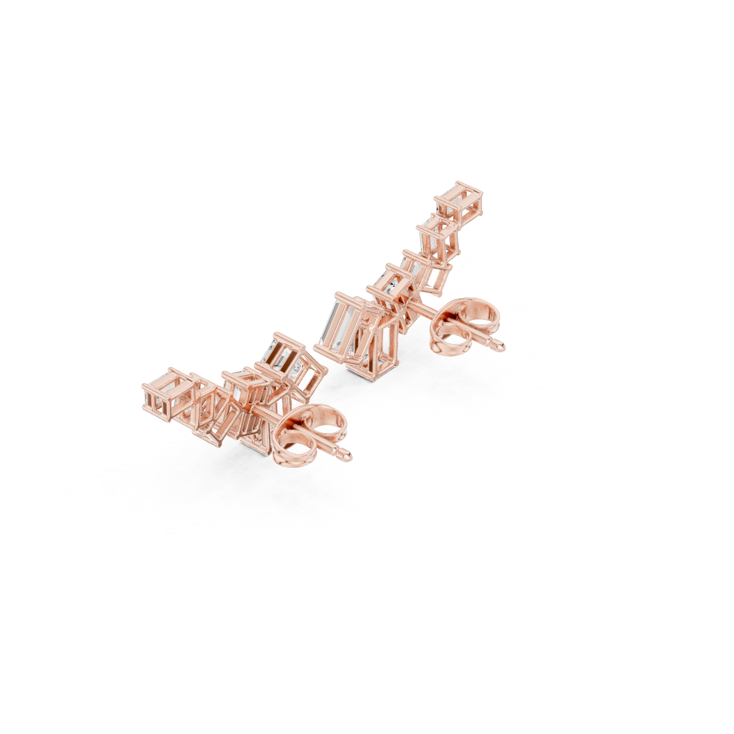 Gold Earrings SBER(54), Rose Gold, view 2