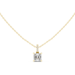 Gold Jewelry, Asscher center stone, Yellow Gold, view 4