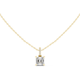 Gold Jewelry, Asscher center stone, Yellow Gold, view 4