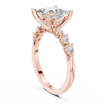 Gold Ring DDLR-168, Princess center stone, Rose Gold, view 1