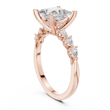 Gold Ring DDLR-168, Princess center stone, Rose Gold, view 1