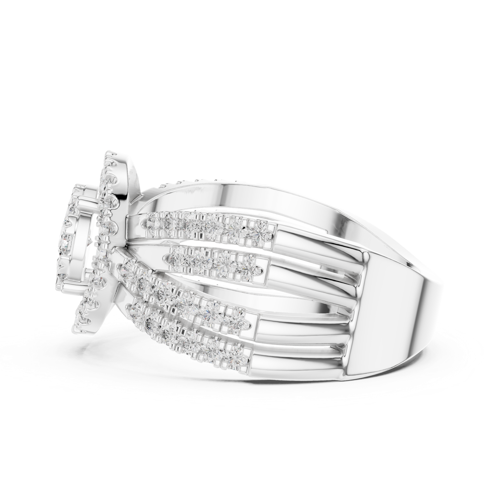 Gold Ring 19-120008L, White Gold, view 3