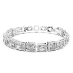 14K Solid Gold Lab Diamond Bracelet, White Gold, view 1