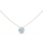 14K Solid Gold Lab Diamond Solitaire Pendant Necklace, Yellow Gold