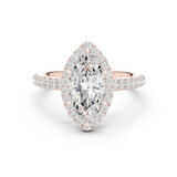 Gold Ring DDLR-118, Marquise center stone, Rose Gold