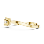 14K Solid Gold Lab Diamond Crossover Ring, Yellow Gold, view 3