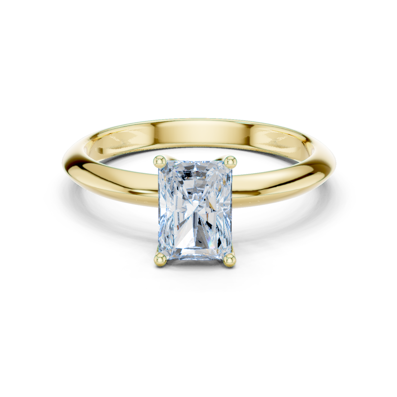 Gold Jewelry L36-6, Radiant center stone, Yellow Gold