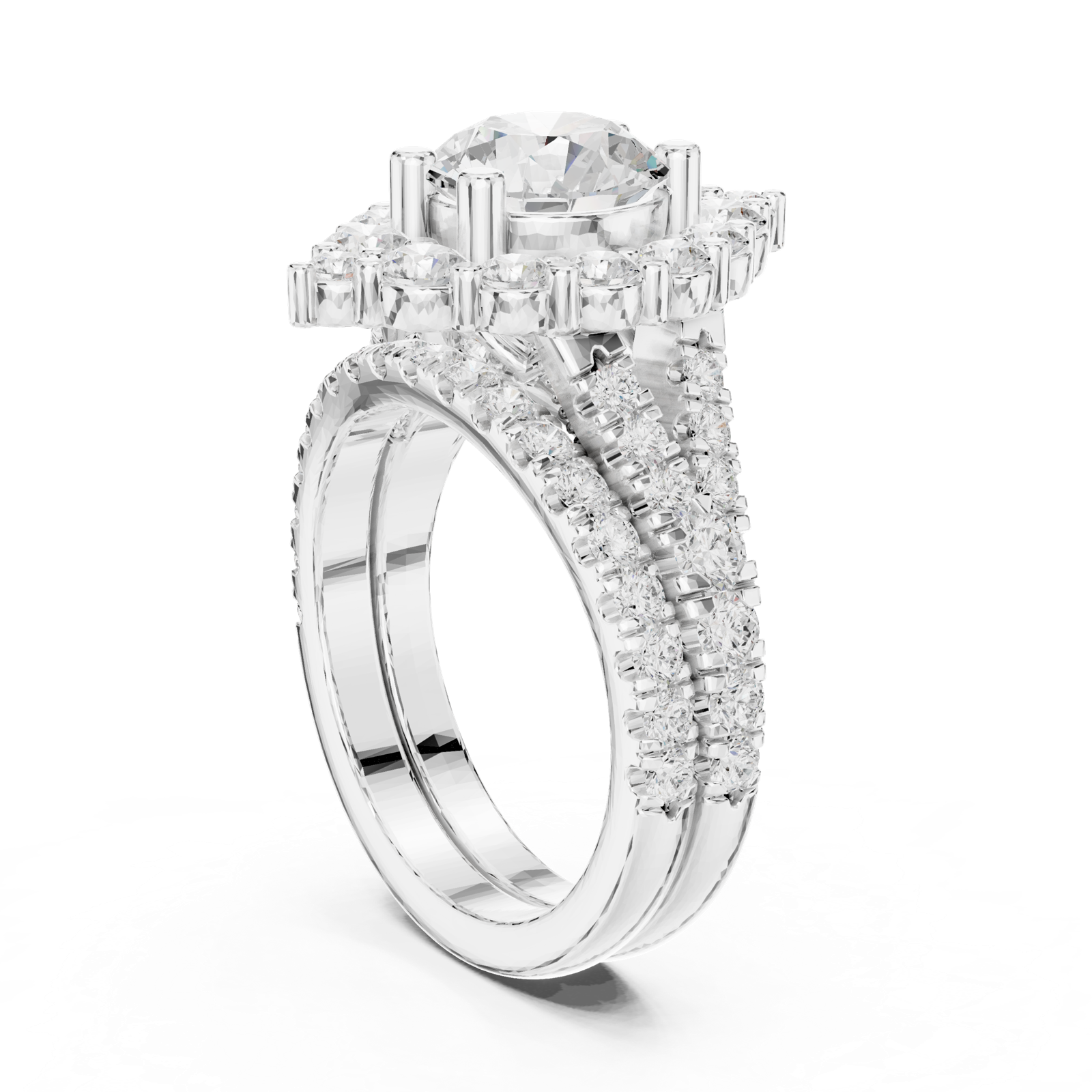 Gold Ring DDLR-297, White Gold, view 1
