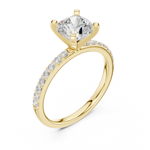 Gold Ring DDLR-040, Cushion center stone, Yellow Gold, view 2