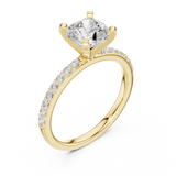 Gold Ring DDLR-040, Cushion center stone, Yellow Gold, view 2