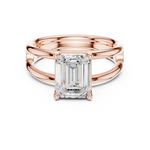 Gold Jewelry L36-9, Emerald center stone, Rose Gold, view 4