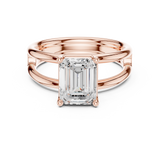 Gold Jewelry L36-9, Emerald center stone, Rose Gold, view 4