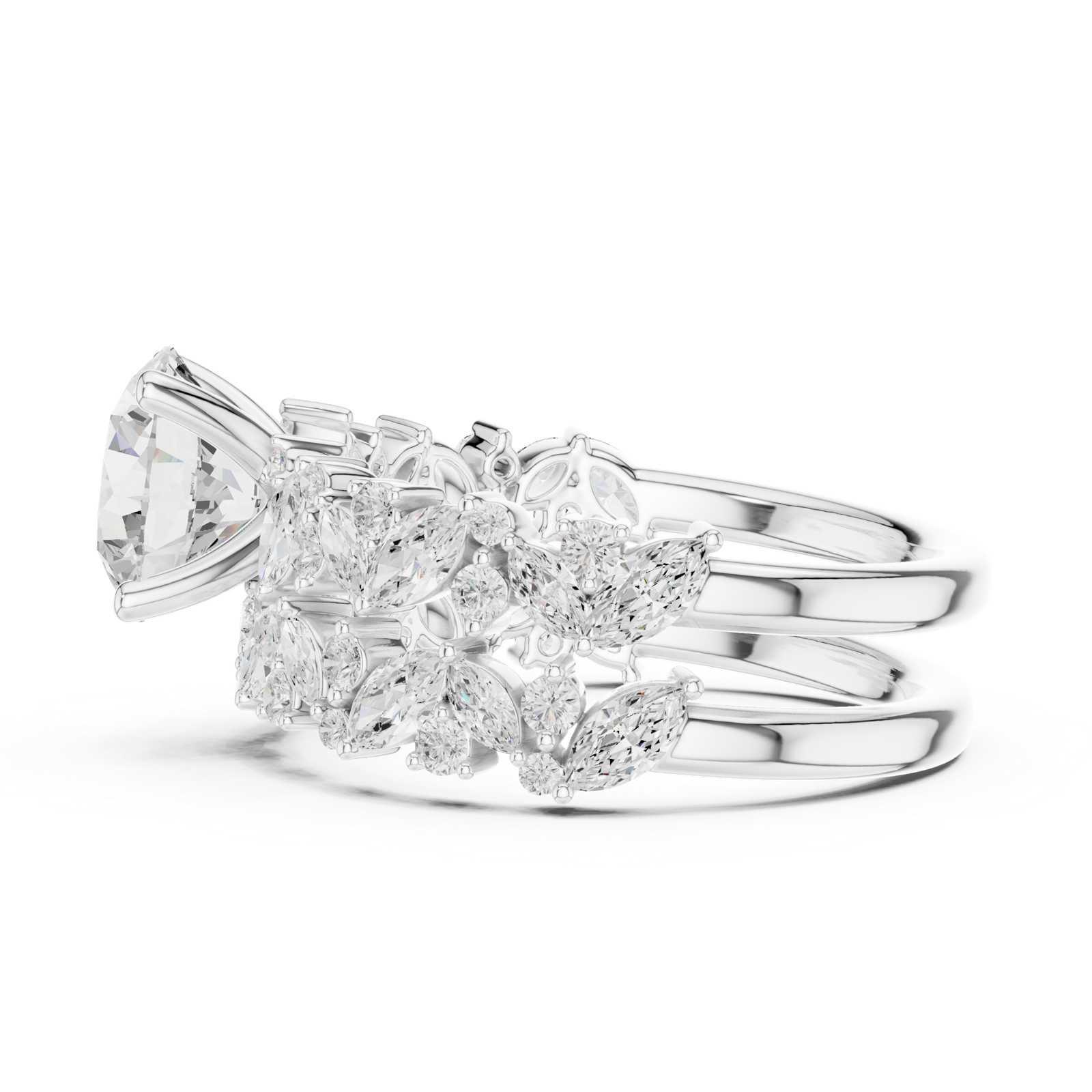 Gold Ring DDLR-939, White Gold, view 3