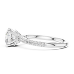 Gold Ring DDLR-256, Round center stone, White Gold, view 3