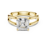 Gold Jewelry L36-9, Asscher center stone, Yellow Gold, view 4