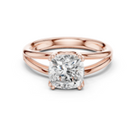 Gold Jewelry L36-7, Cushion center stone, Rose Gold