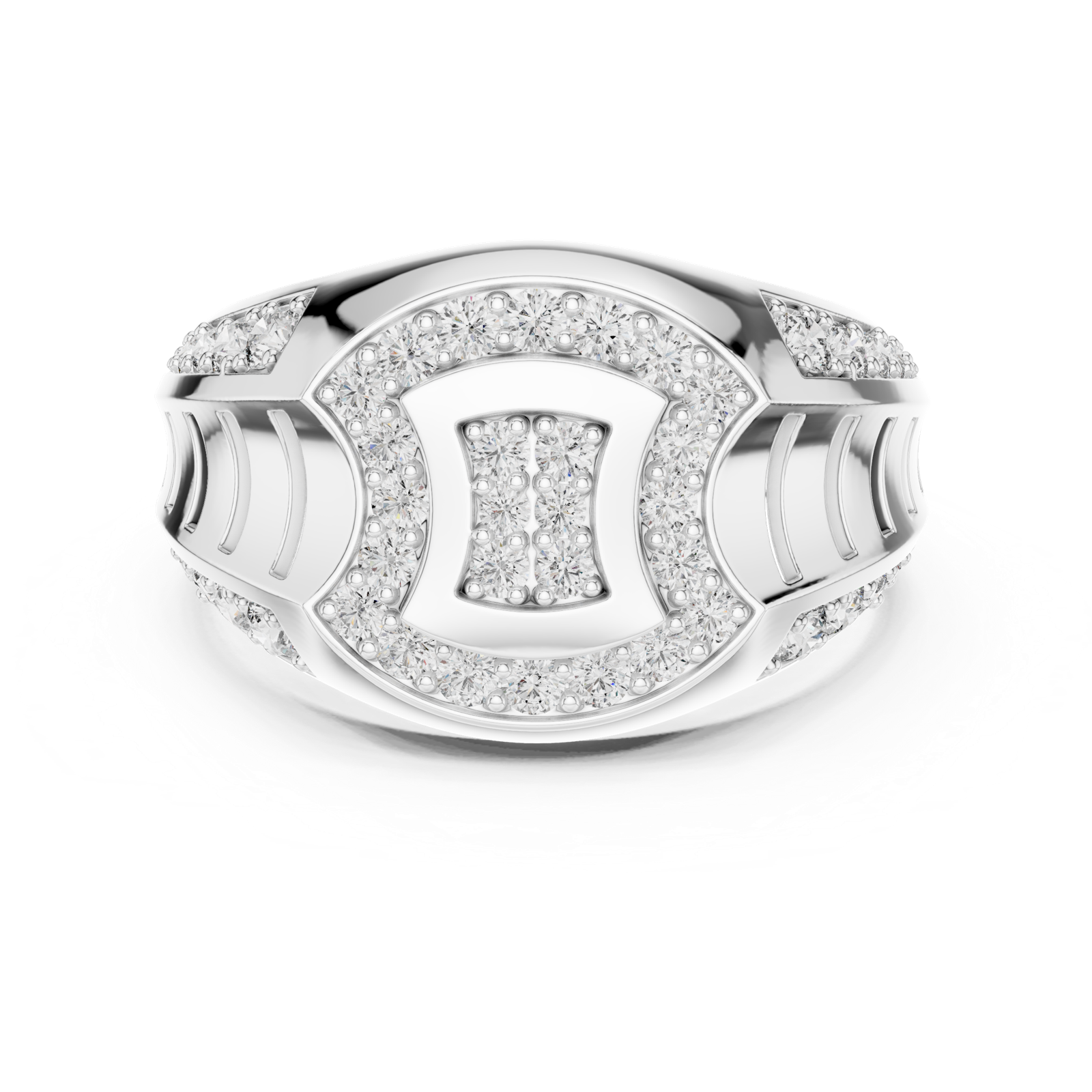 Gold Ring LR-01 (36), White Gold, view 4