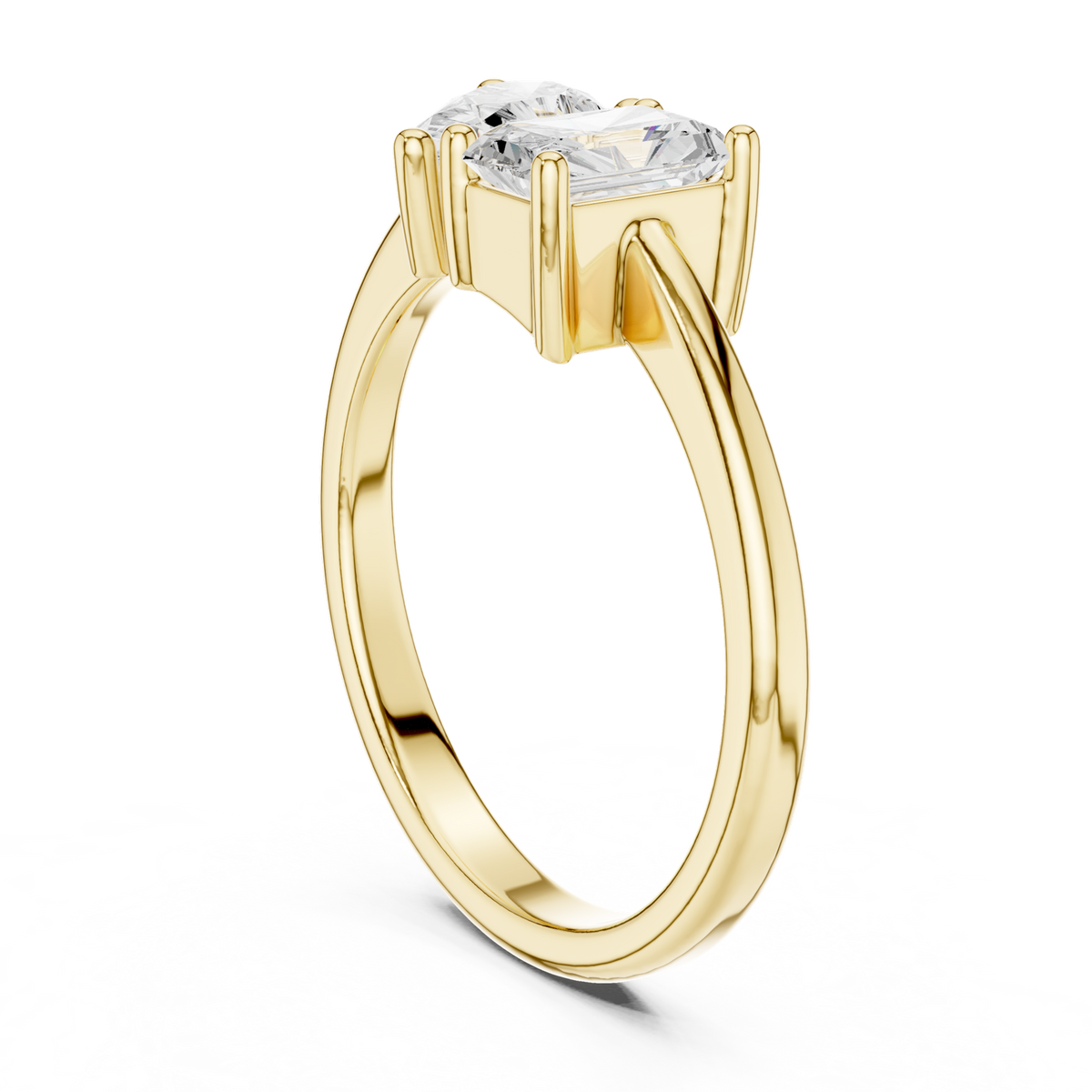 14K Solid Gold Lab Diamond Cluster Ring, Yellow Gold, view 1
