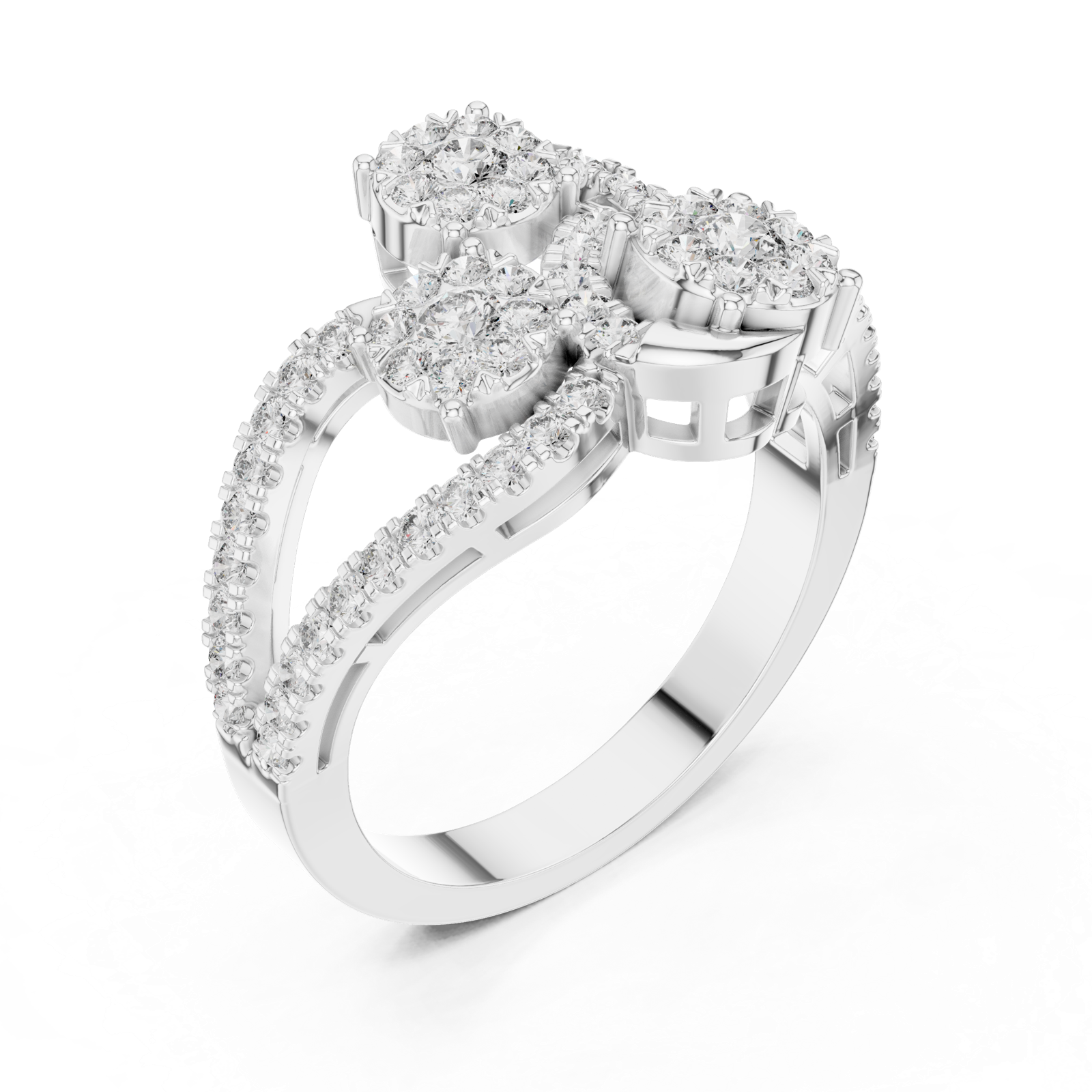 Gold Ring 19-120006L, White Gold, view 2