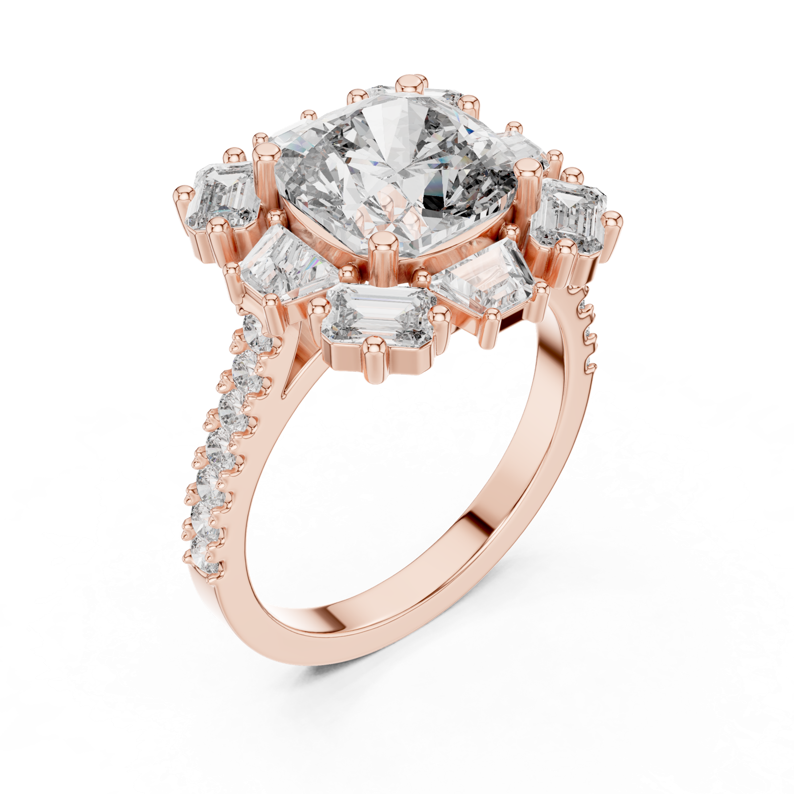 Gold Ring DDLR-179, Rose Gold, view 2