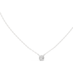 14K Solid Gold Lab Diamond Solitaire Pendant Necklace, White Gold, view 1