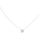 14K Solid Gold Lab Diamond Solitaire Pendant Necklace, White Gold, view 1