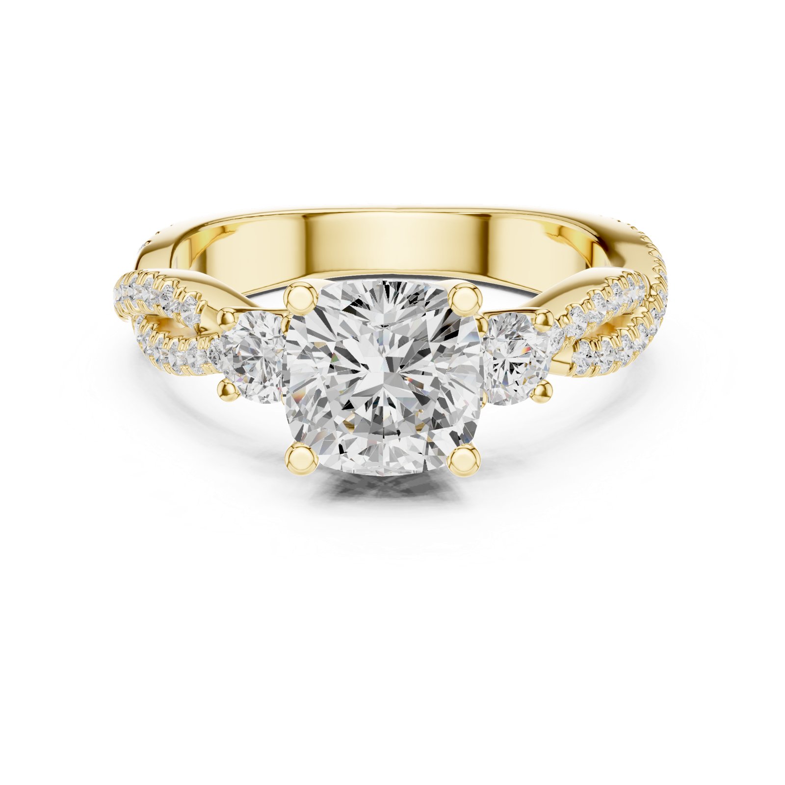 Gold Ring DDLR-1033, Yellow Gold, view 4