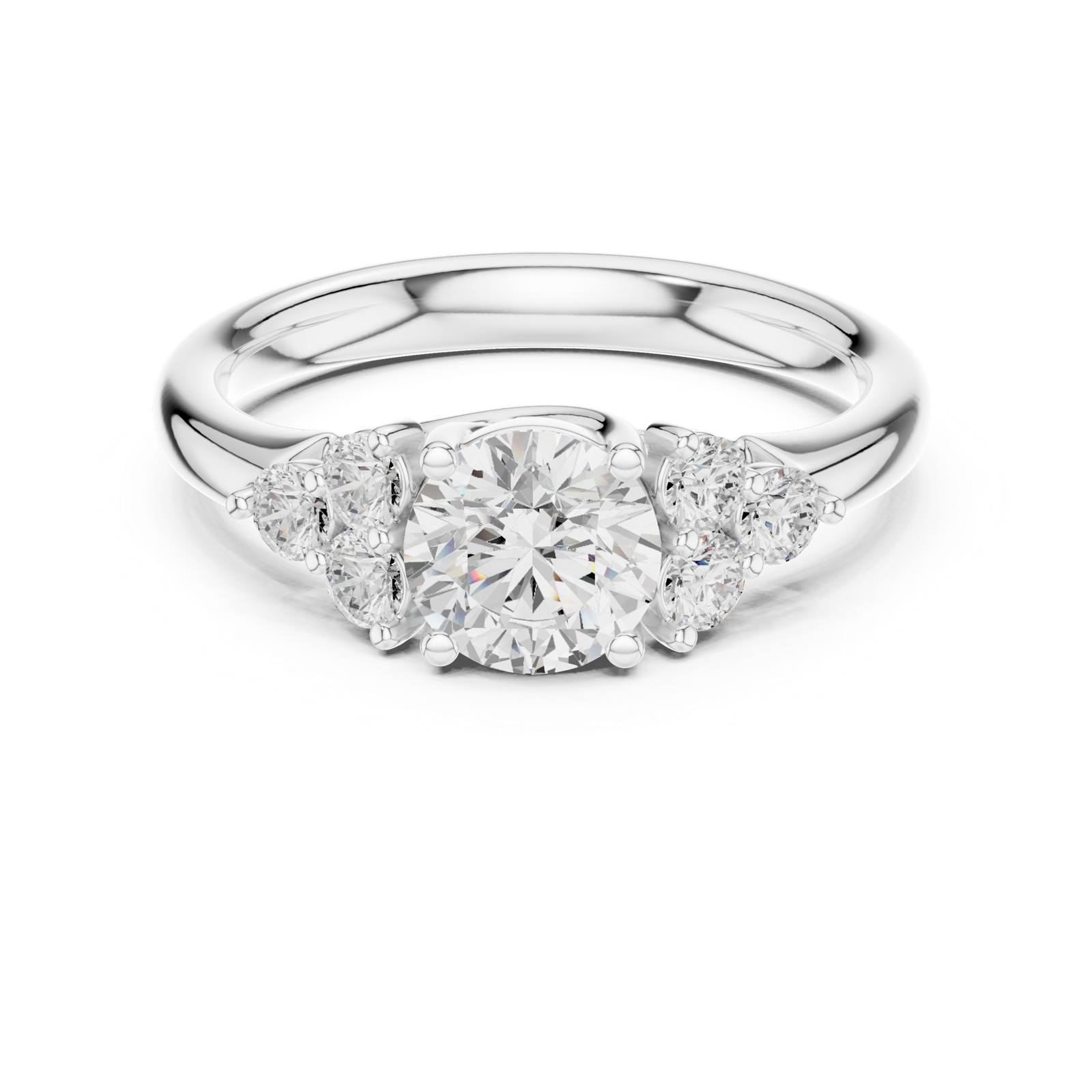Gold Ring DDLR-678, White Gold, view 4