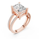 Gold Jewelry L36-13, Radiant center stone, Rose Gold, view 2