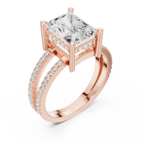 Gold Jewelry L36-13, Radiant center stone, Rose Gold, view 2