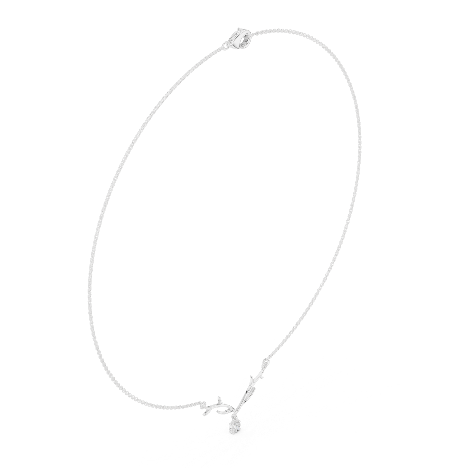 Gold Necklace SBWN (33), White Gold, view 1