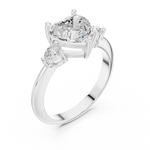 Gold Jewelry L35-66, Heart center stone, White Gold, view 2