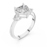 Gold Jewelry L35-66, Heart center stone, White Gold, view 2