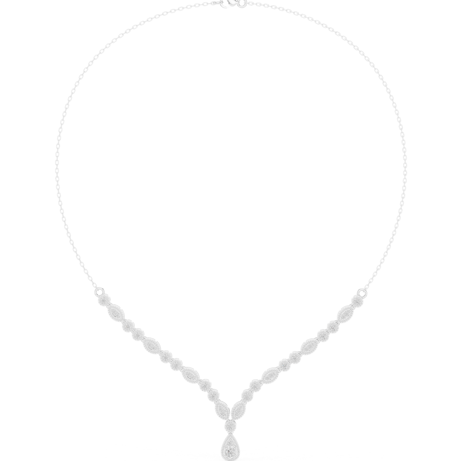 Gold Necklace SBWN (2), White Gold, view 4